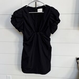 Tuckernuck Hyacinth House  Proenza Schouler Black Mini Dress with Puff Sleeves